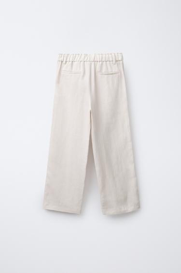 PANTALON DROIT 100 % LIN - Sable de Zara - Image 1