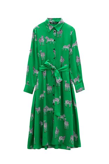 PRINTED SHIRT DRESS