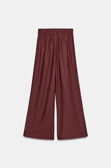 PANTALON LARGE AVEC LIN - Rouille de Zara - Image 5