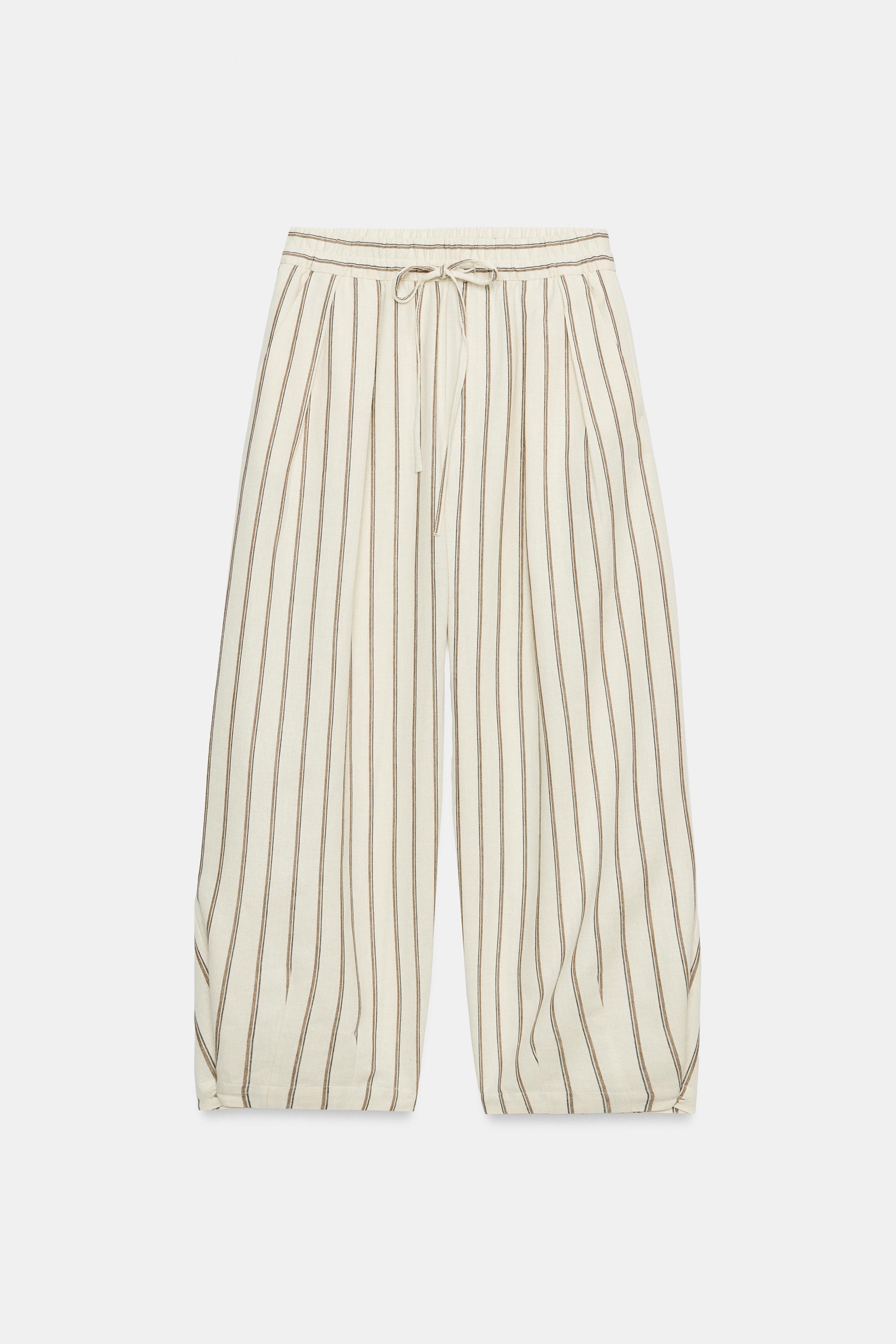 ZW COLLECTION STRIPED PYJAMA-STYLE TROUSERS - Stripes | ZARA