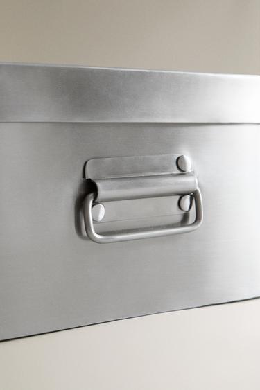 METAL STORAGE BOX WITH HANDLES - Silver by Zara - Image 4