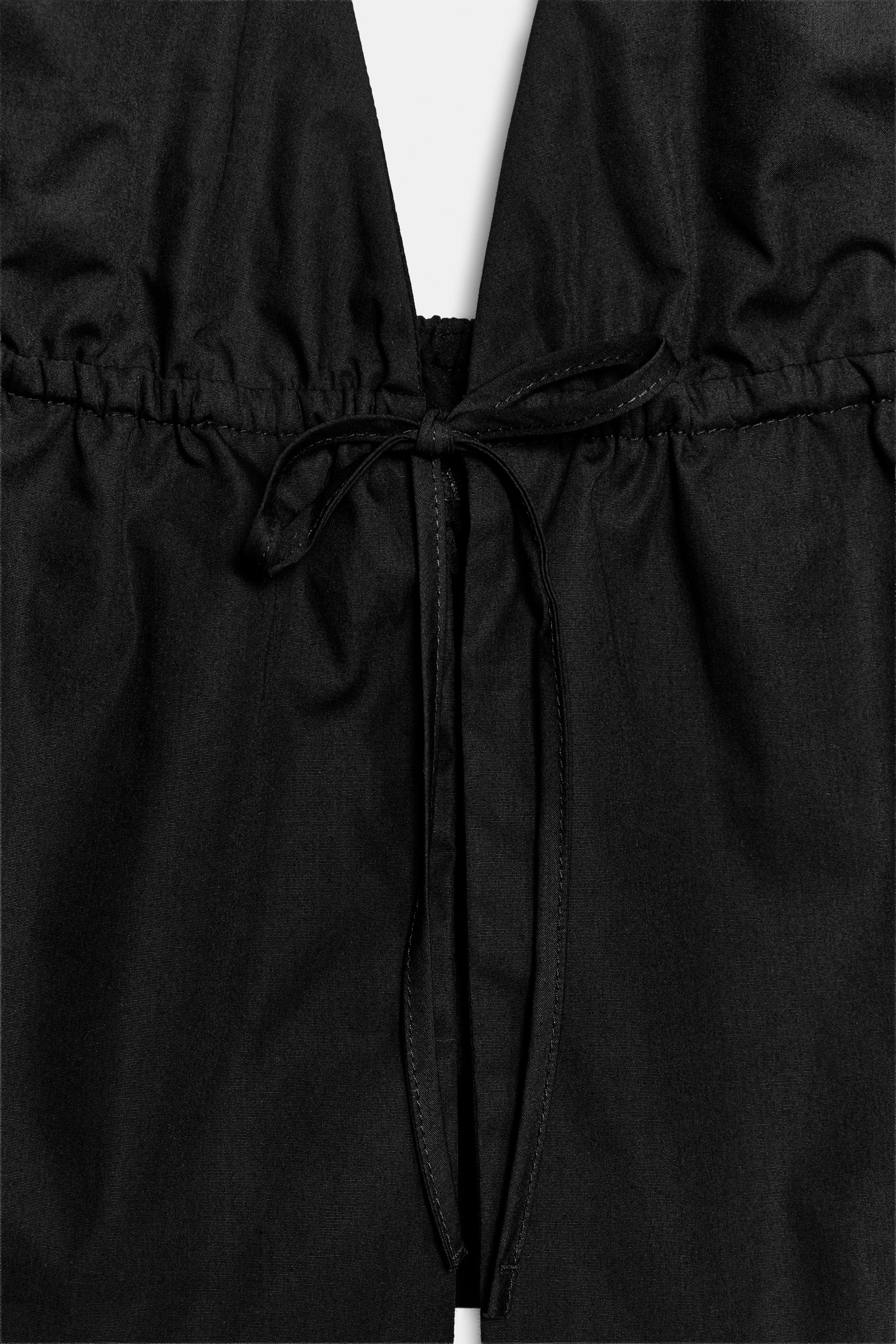 TOP HALTER POPELINE RAYURES