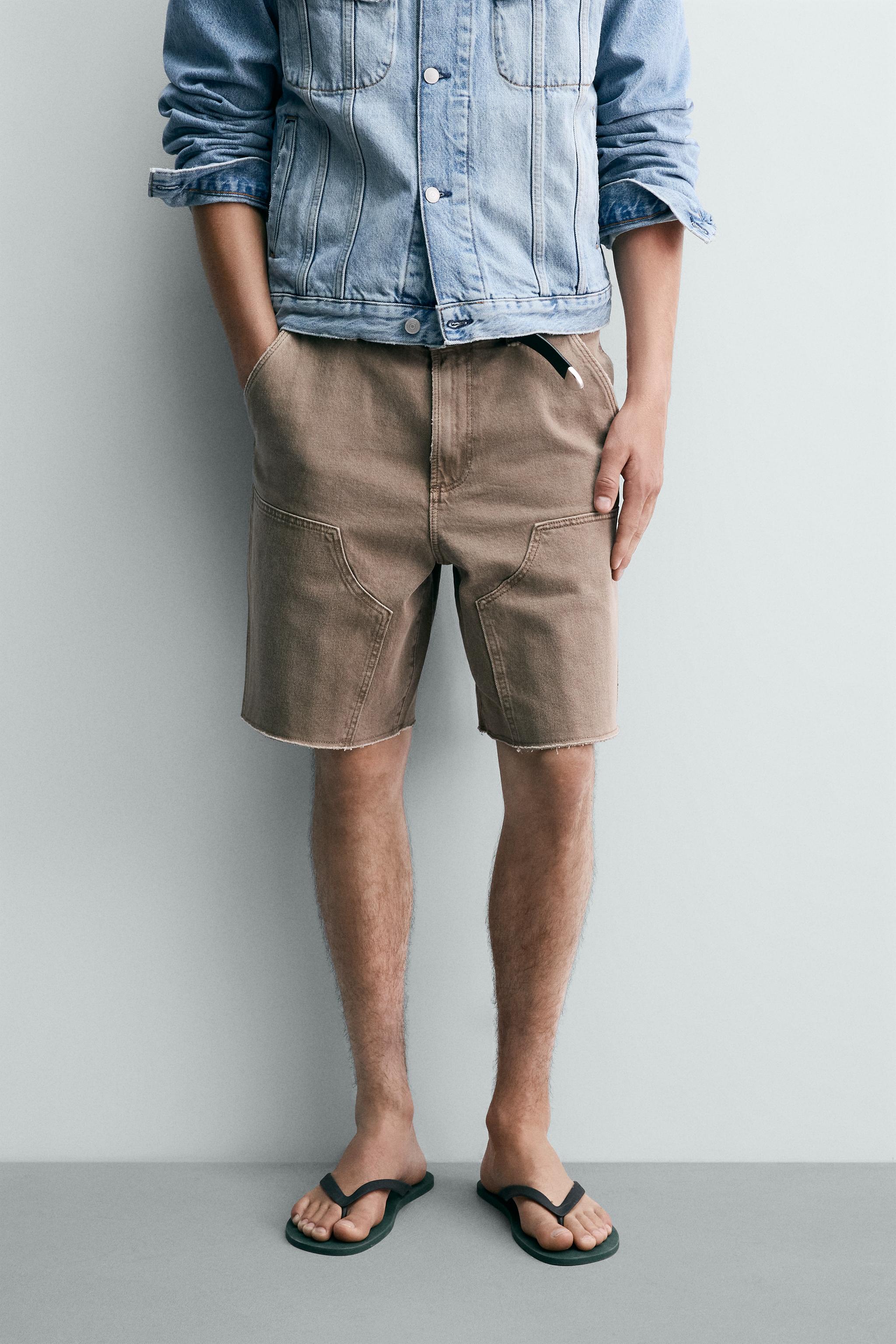 RELAXED FIT CARPENTER SHORTS — Brown