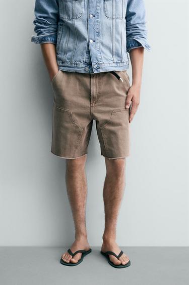 BERMUDA RELAXED FIT POCHE CARPENTIER - Marron de Zara