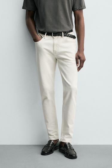 BASIC SLIM FIT JEANS - Oyster-white by Zara