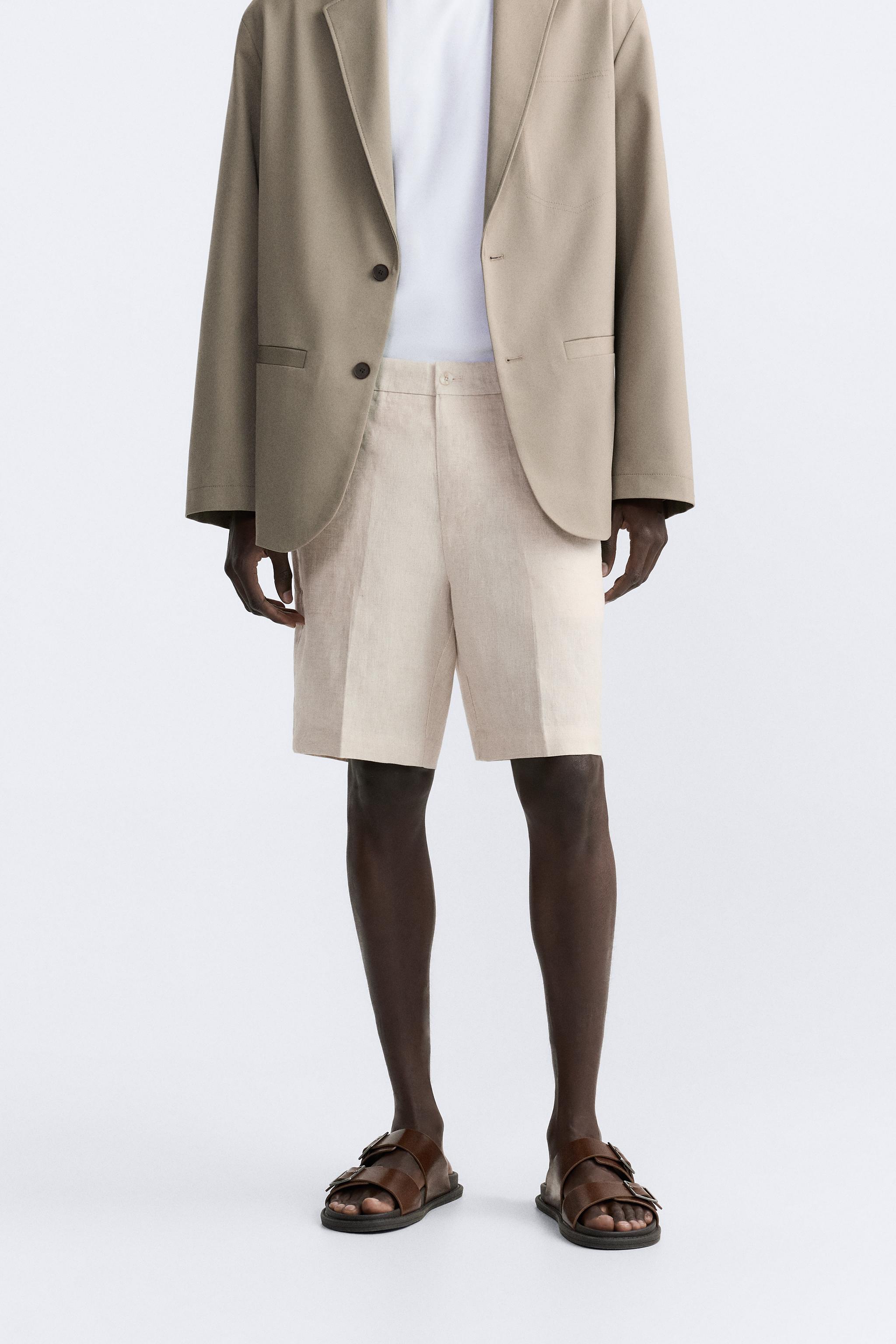 100% LINEN SHORTS - White | ZARA United States