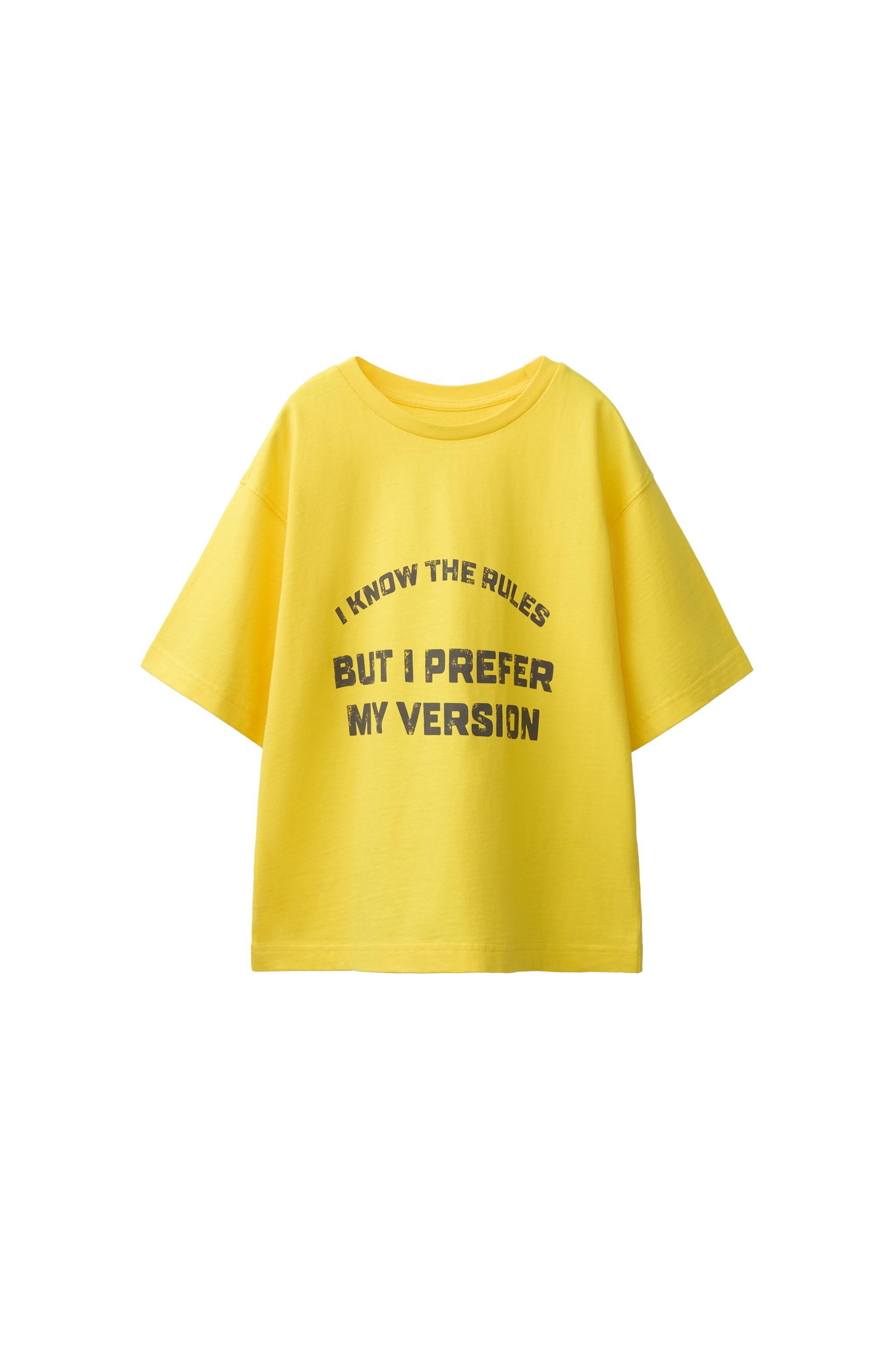 テキストプリントTシャツ - ブライトイエロー | ZARA Japan / 日本