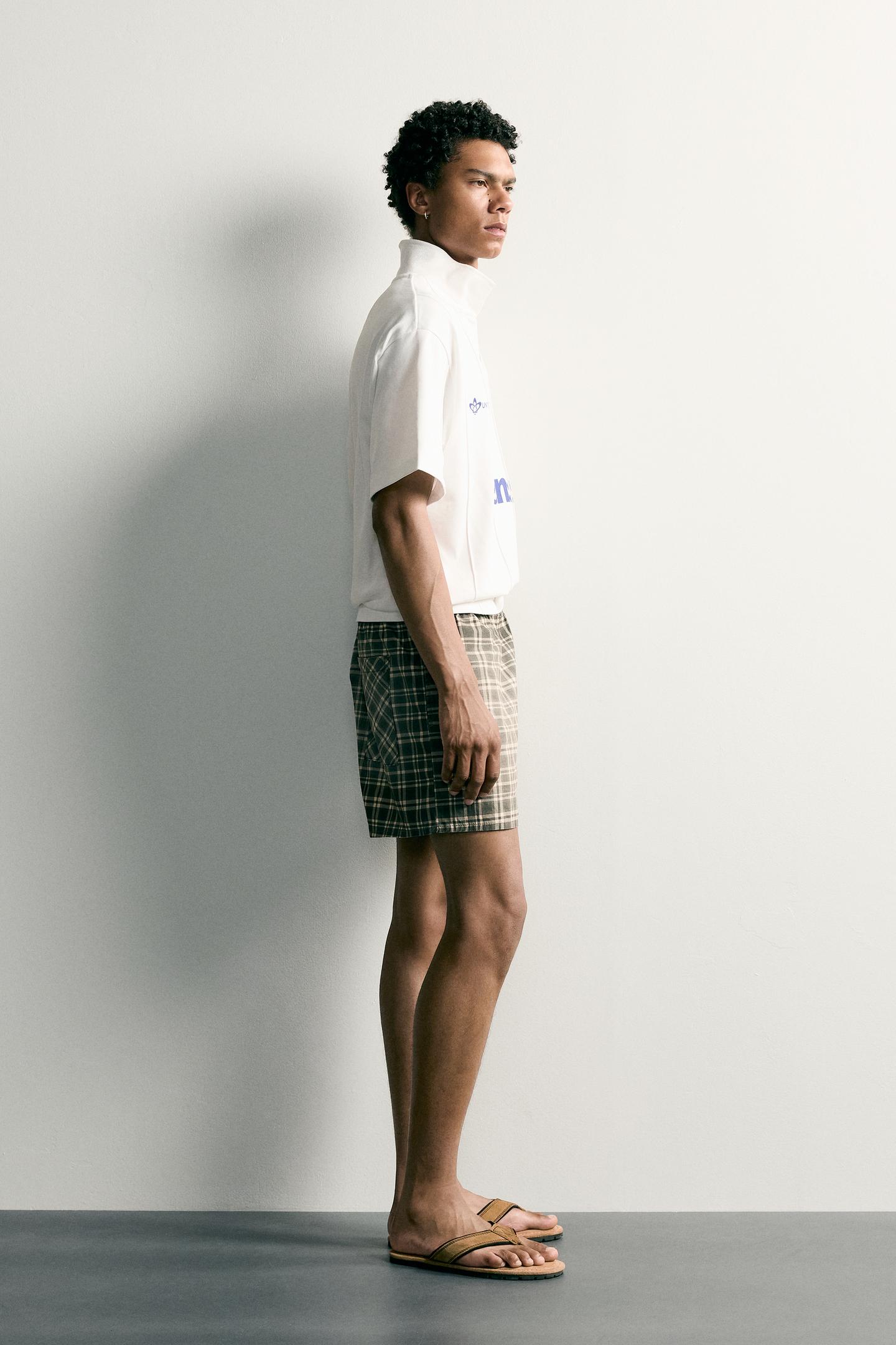 Мужское поло Zara Retro Soccer Relaxed-Fit Polo, цвет: Устричный белый — фото 4