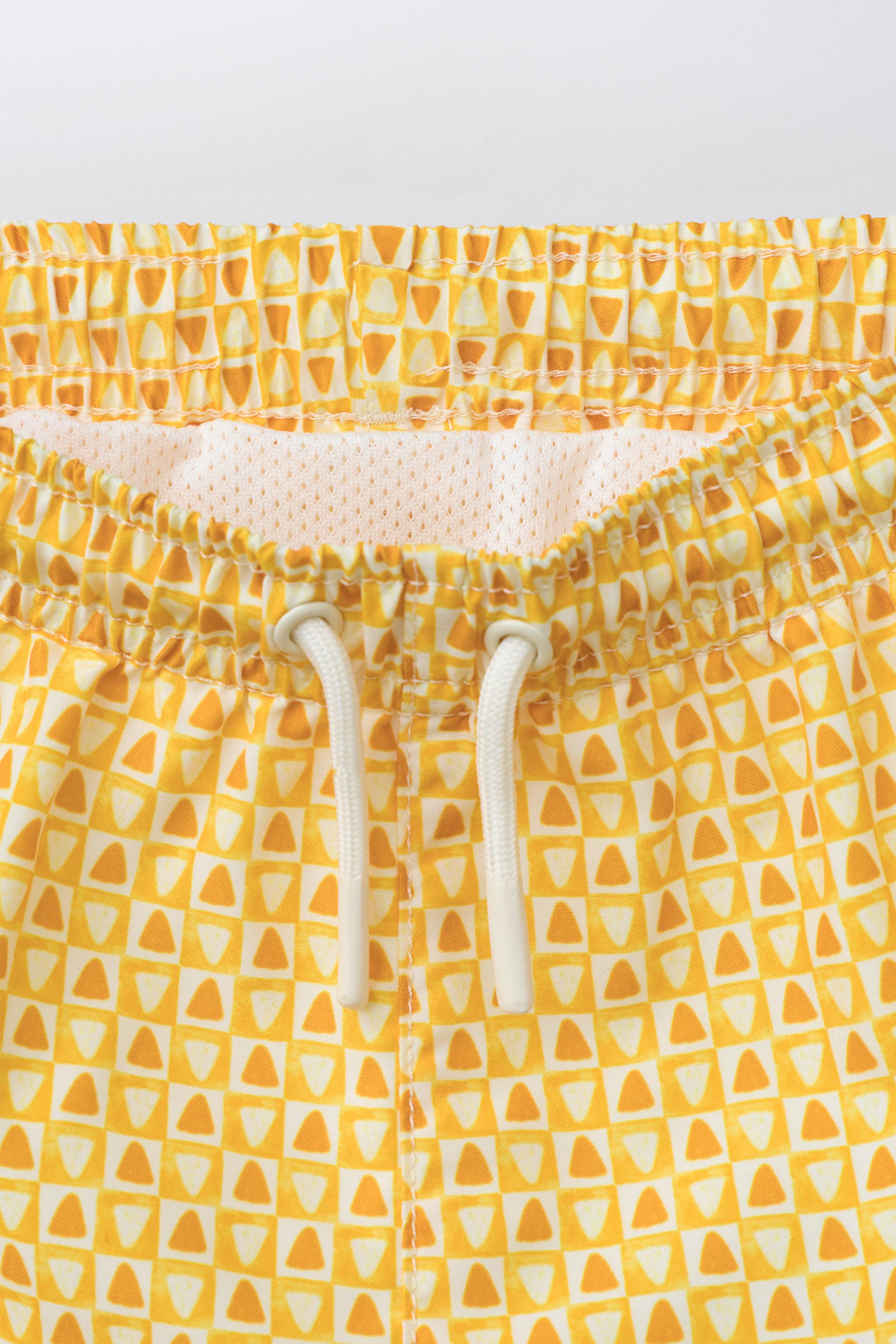 SHORT DE BAIN À IMPRIMÉ GÉOMÉTRIQUE (6-14 ANS)