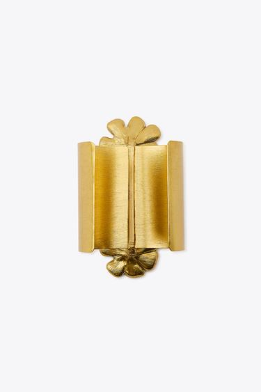 RIGID FLOWER BRACELET - Golden by Zara - Image 3