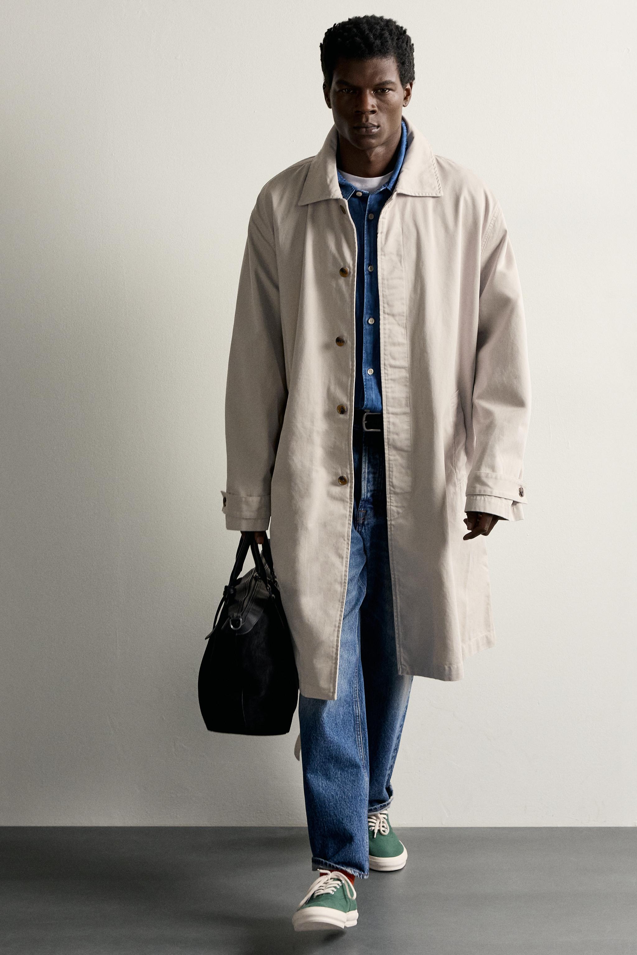Мужские куртки Zara COTTON REGULAR FIT TRENCH COAT — фото 7
