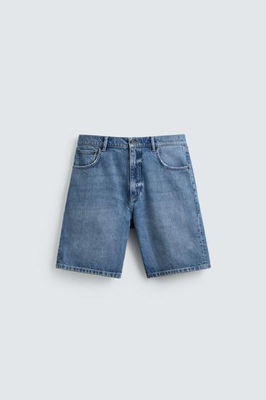 Zaras DENIMSHORTS REGULAR FIT - Ljusblå