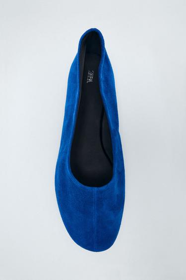 SUEDE BALLET FLATS - Bluish by Zara