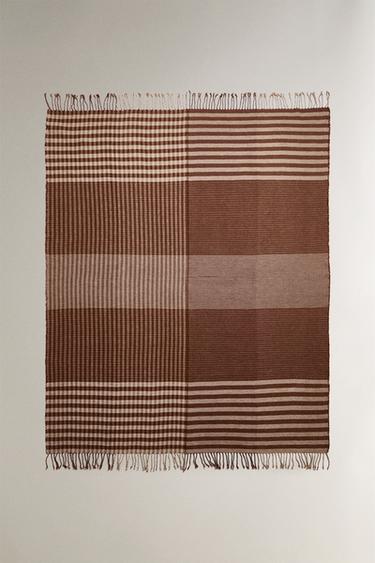 DOUBLE-FACED CHECK THROW - Brown by Zara - Image 0