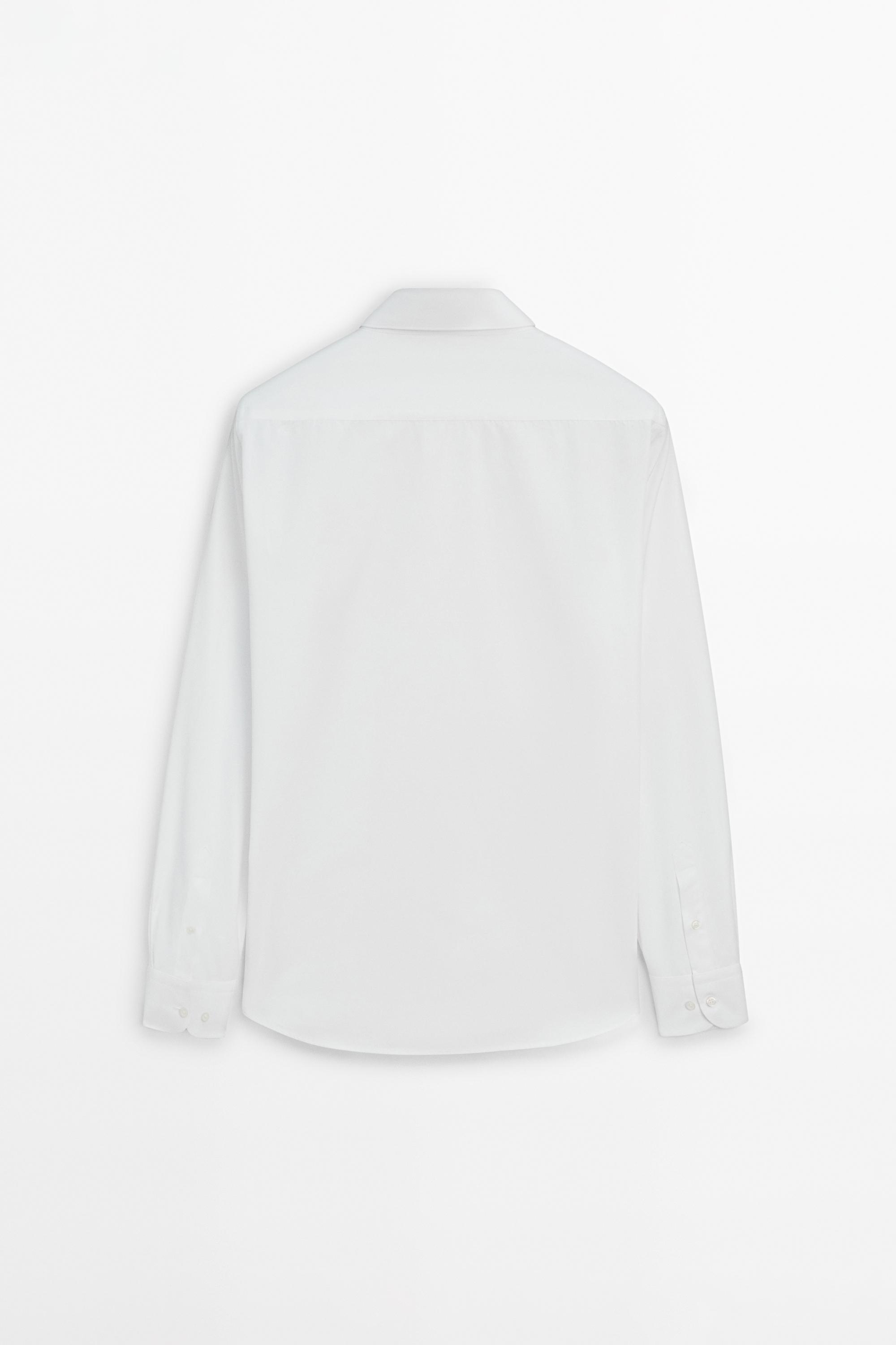 Chemise slim en popeline 100 % coton