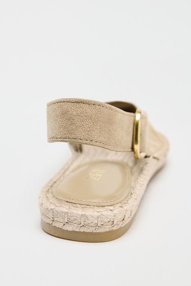 SPLIT SUEDE BRAIDED SLINGBACKS - Light beige by Zara - Image 5