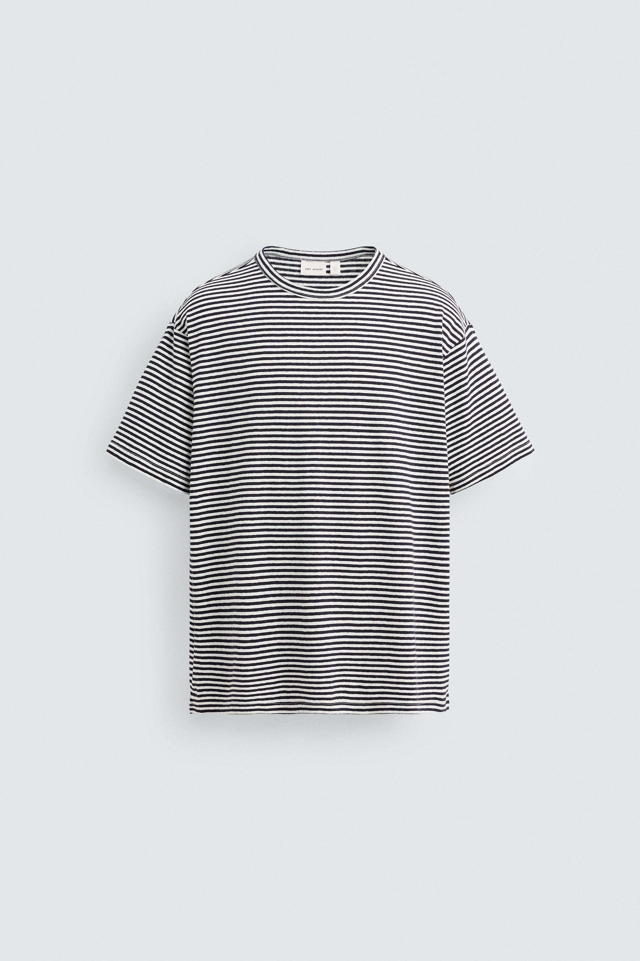 T-SHIRT COTON ET LIN RAYÉ