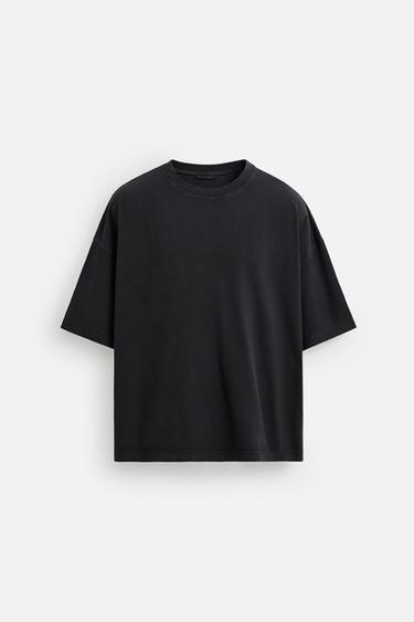 CAMISETA BÁSICA BOXY FIT - Gris antracita de Zara