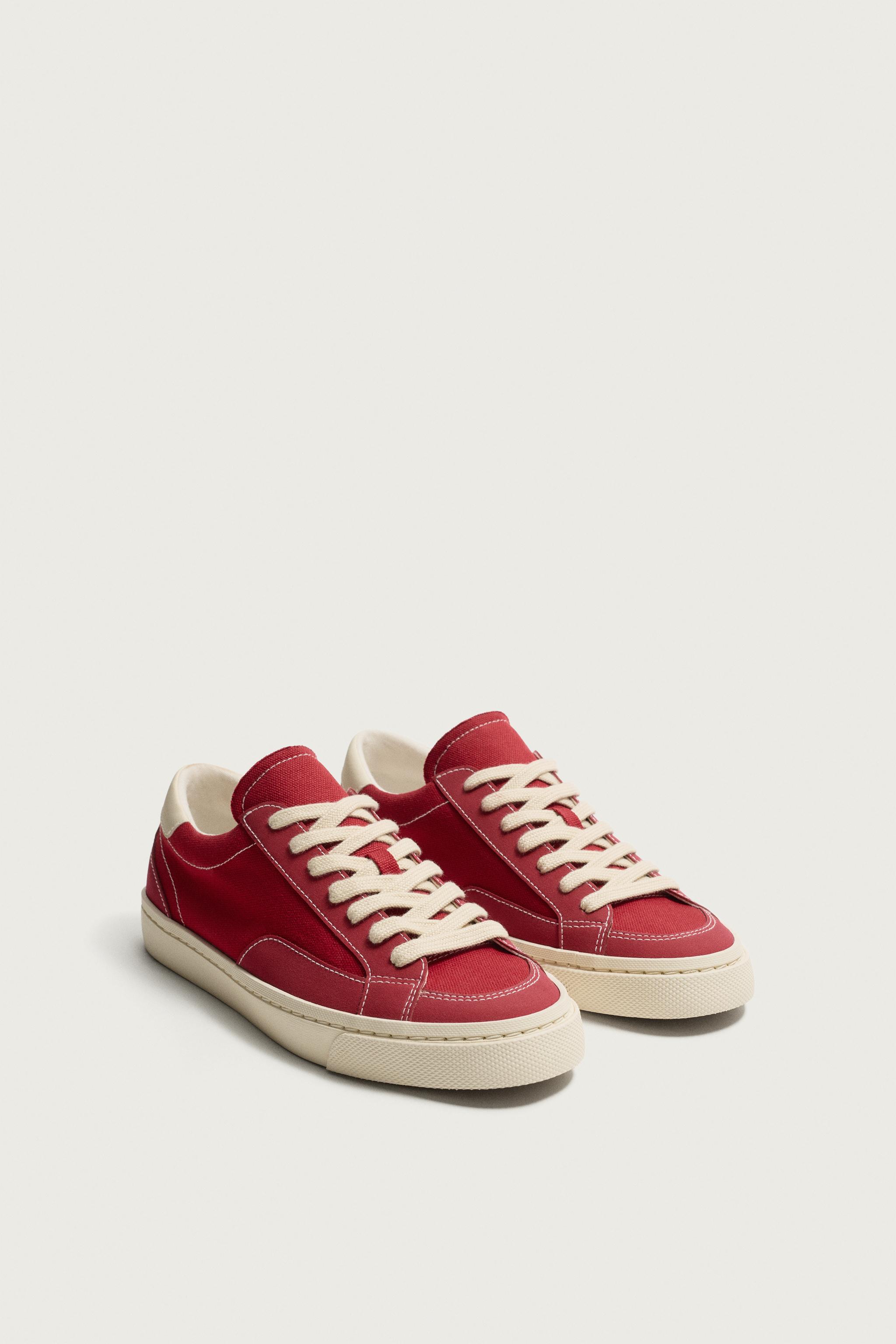 FABRIC SNEAKERS — Red