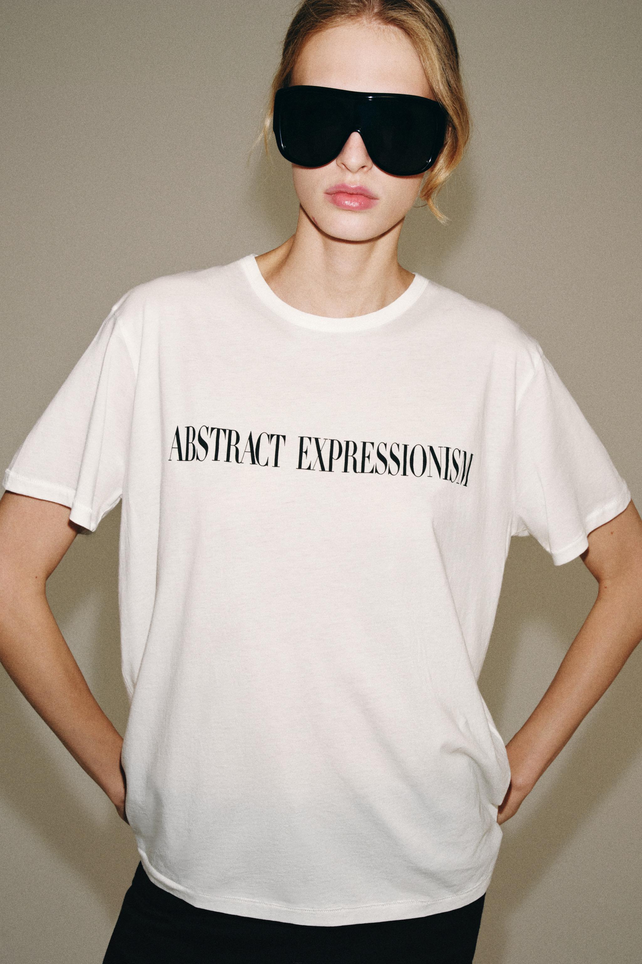 Zara TEXT PRINT OVERSIZED T-SHIRT — фото 5