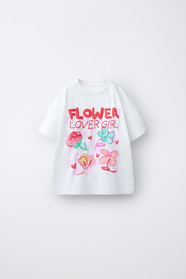 PRINTED T-SHIRT WITH RAISED DETAIL - White by Zara