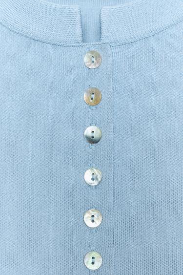 PUFF SLEEVE CARDIGAN - Pastel blue by Zara - Image 10