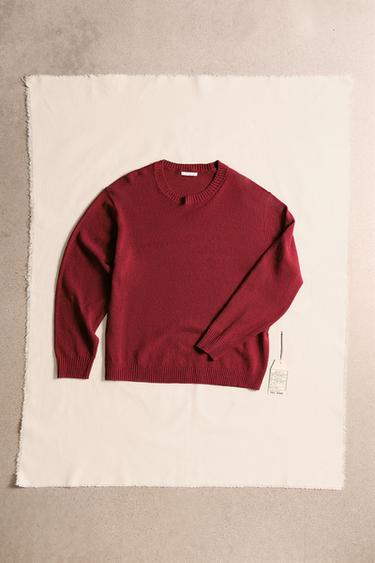 PULL COUPE DÉCONTRACTÉE STRUCTURÉ - Rouge de Zara