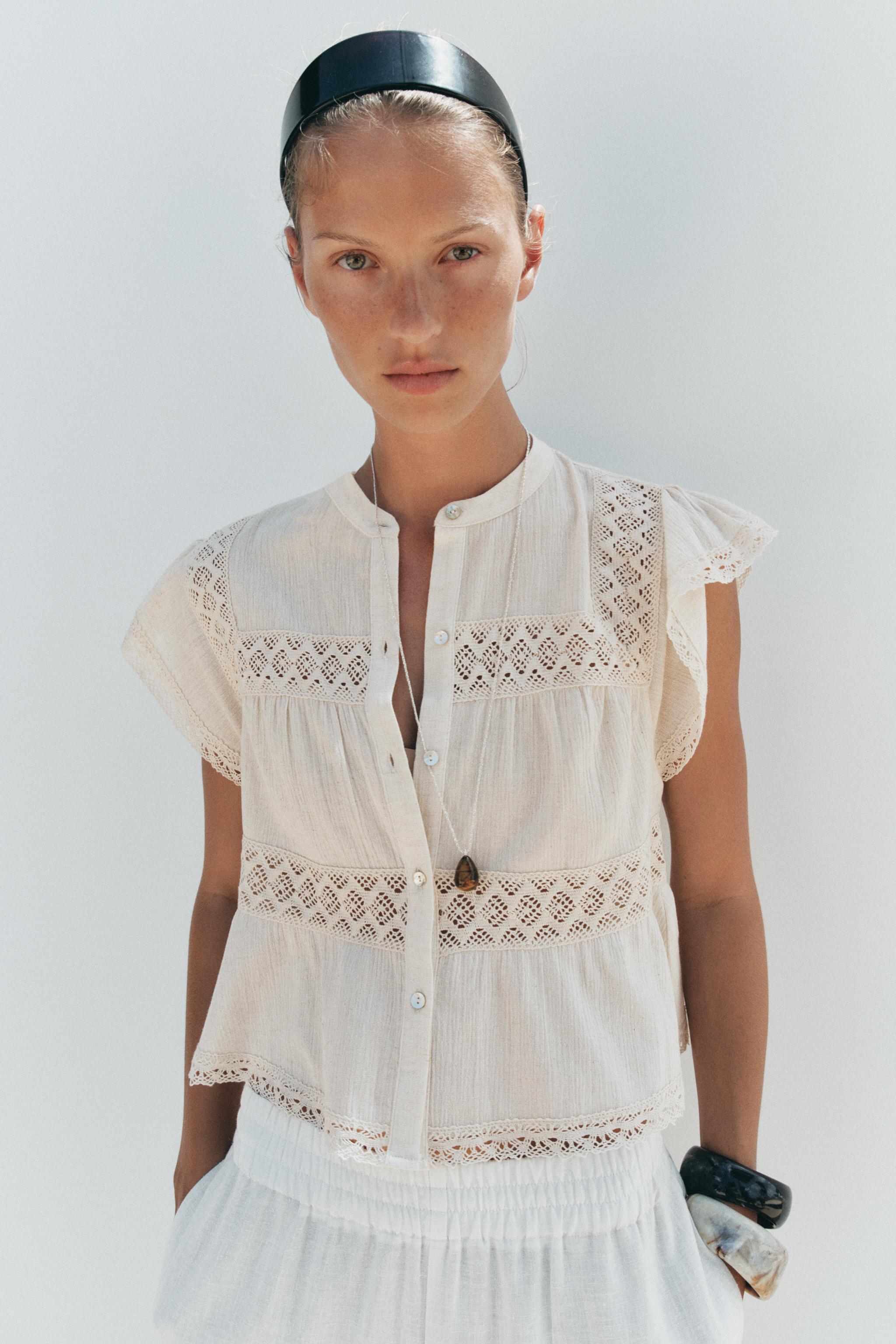 RUSTIC CROCHET LADDER STITCH TOP