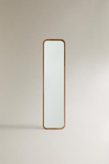 ROUND FULL LENGTH MIRROR WITH FRAME - Light beige by Zara