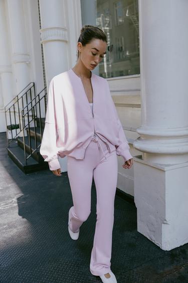 PANTALÓN INTERLOCK FLARE - Rosa de Zara