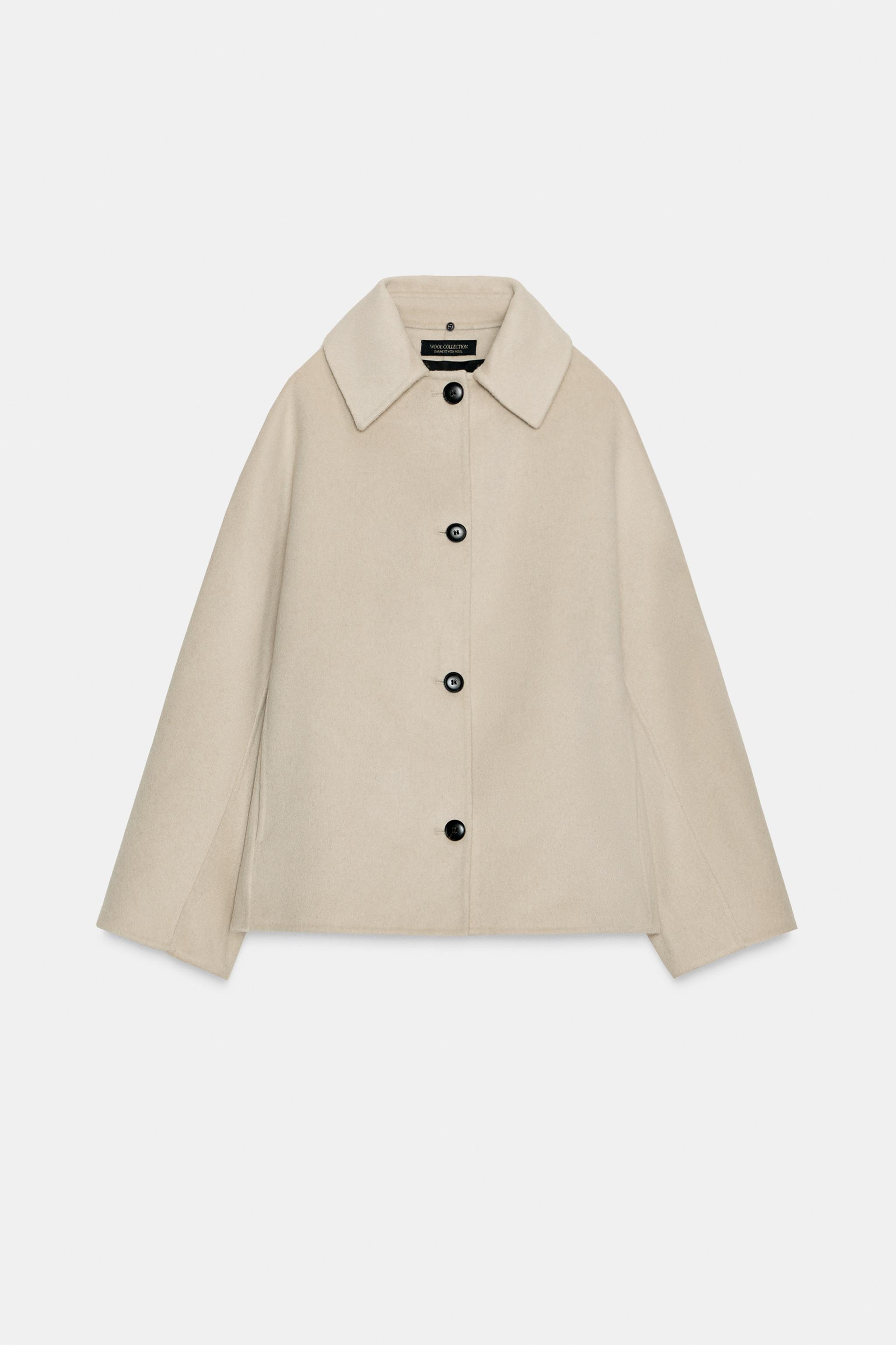 ZW COLLECTION WOOL BLEND JACKET WITH FAUX FUR COLLAR