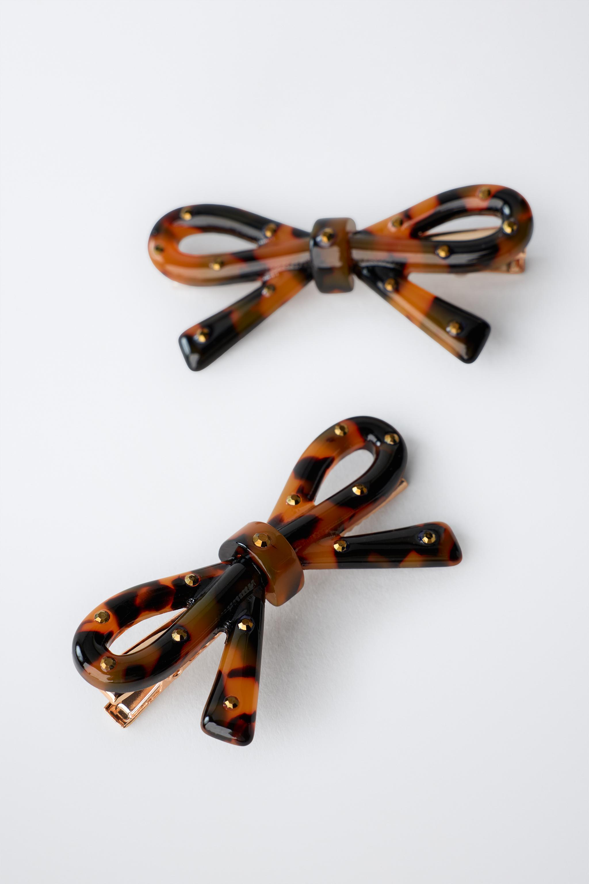 2-PACK OF TORTOISESHELL EFFECT BOW CLIPS