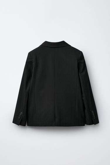 PINSTRIPE BLAZER - Black by Zara - Image 1