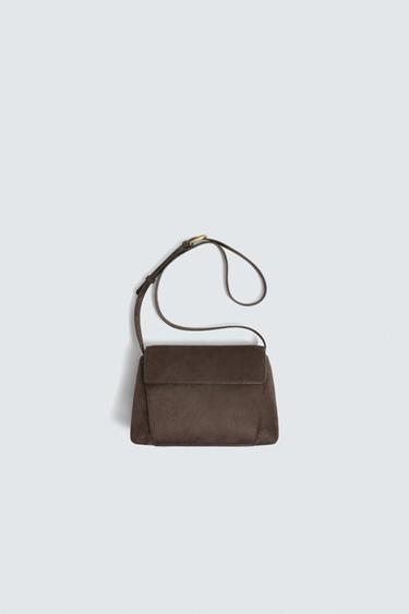 Zara PLAIN CROSSBODY BAG - Brown