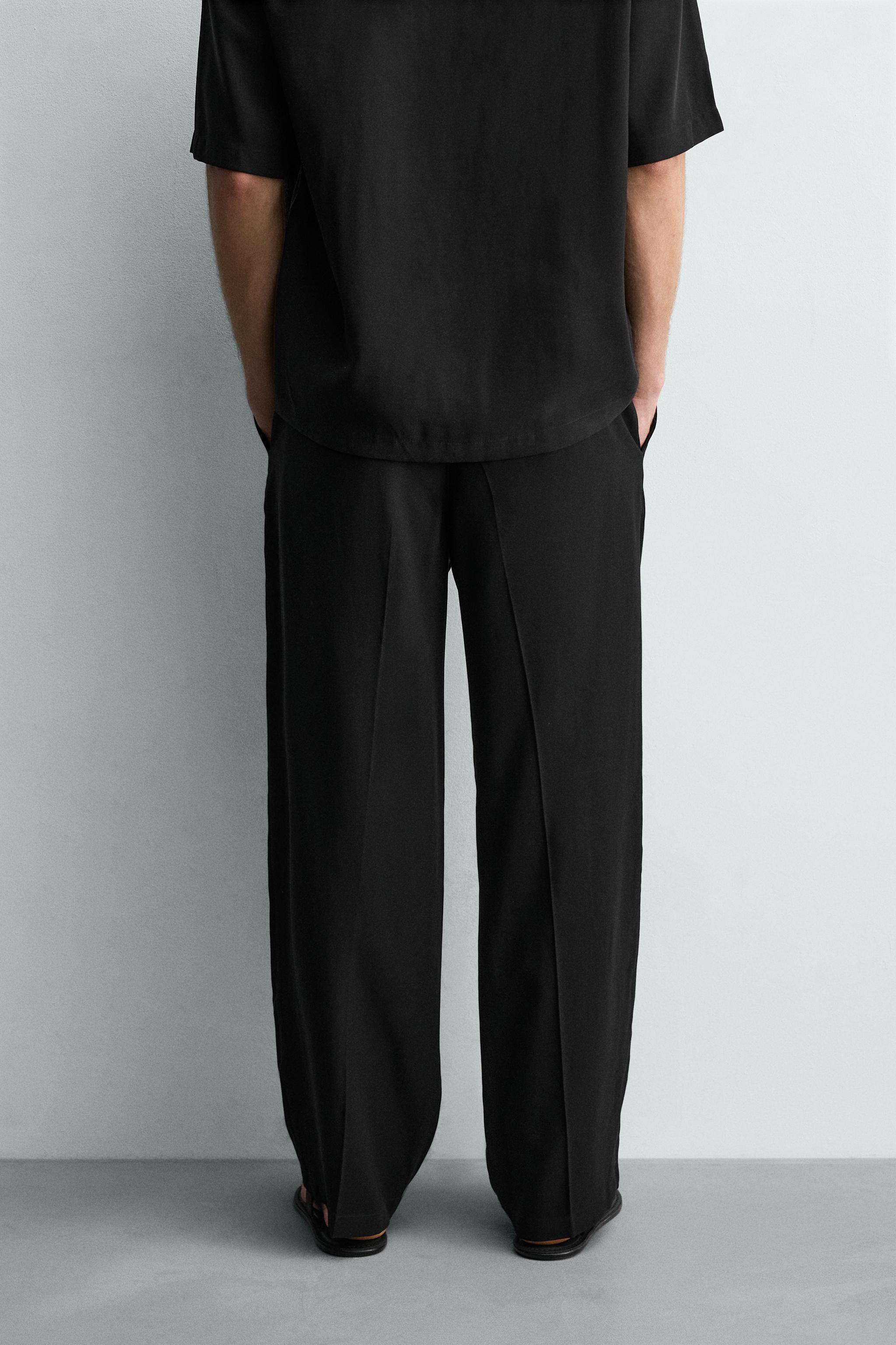 Мужские брюки Zara FLOWY RELAXED FIT PLEATED PANTS — фото 3