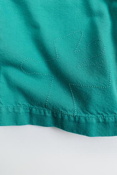 PLAIN DENIM BERMUDA SHORTS - Turquoise green by Zara