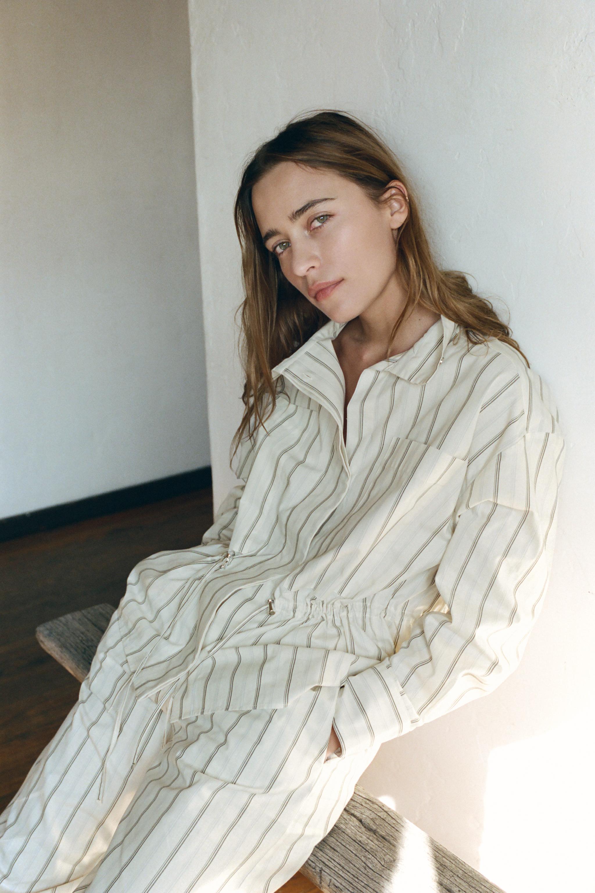 パジャマストライプジャケット 平織ストライプ 長袖テーラードパジャマ(72982980-2024