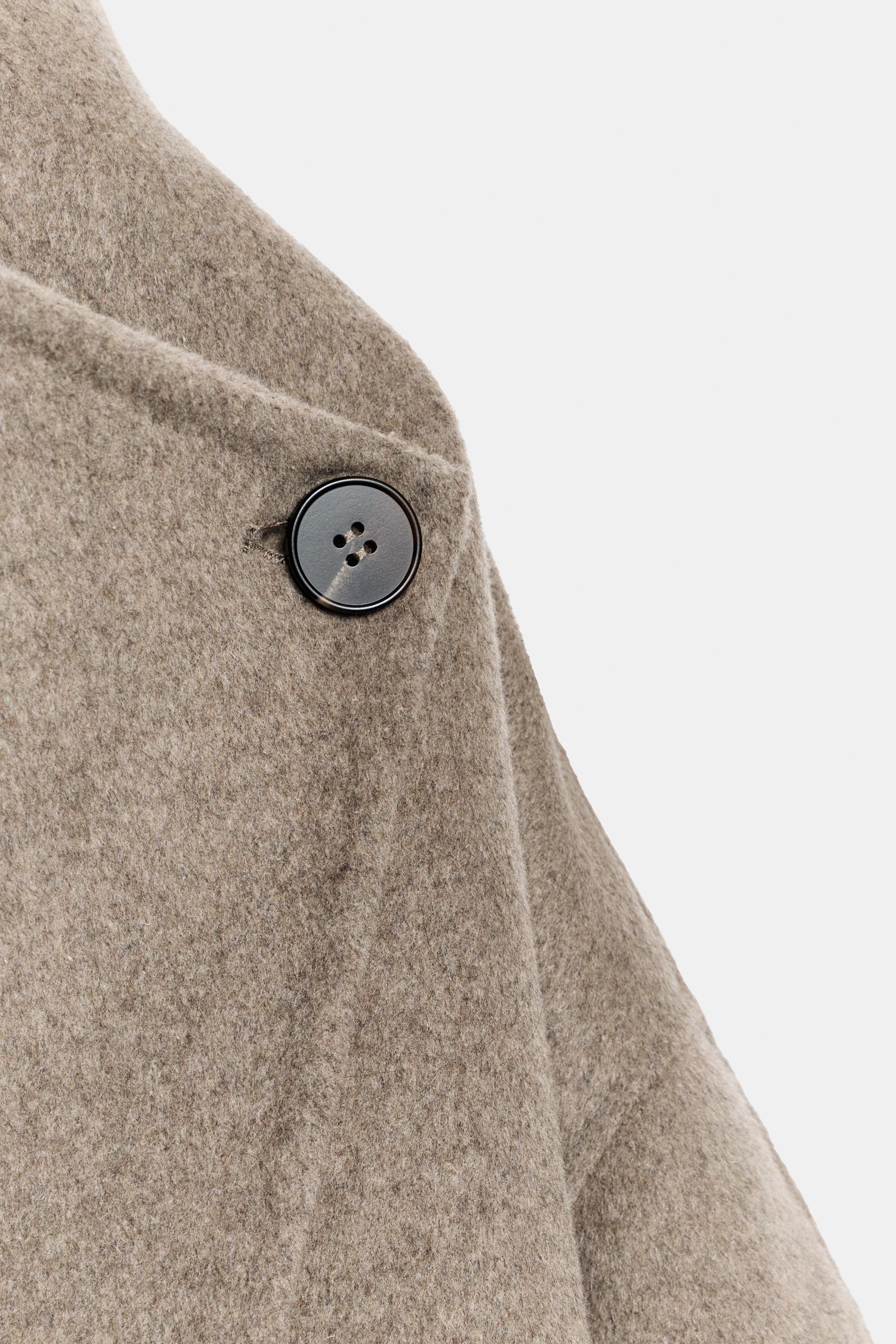 ウール混紡ベルト付きダブルブレストコート - ミンク | ZARA Japan / 日本