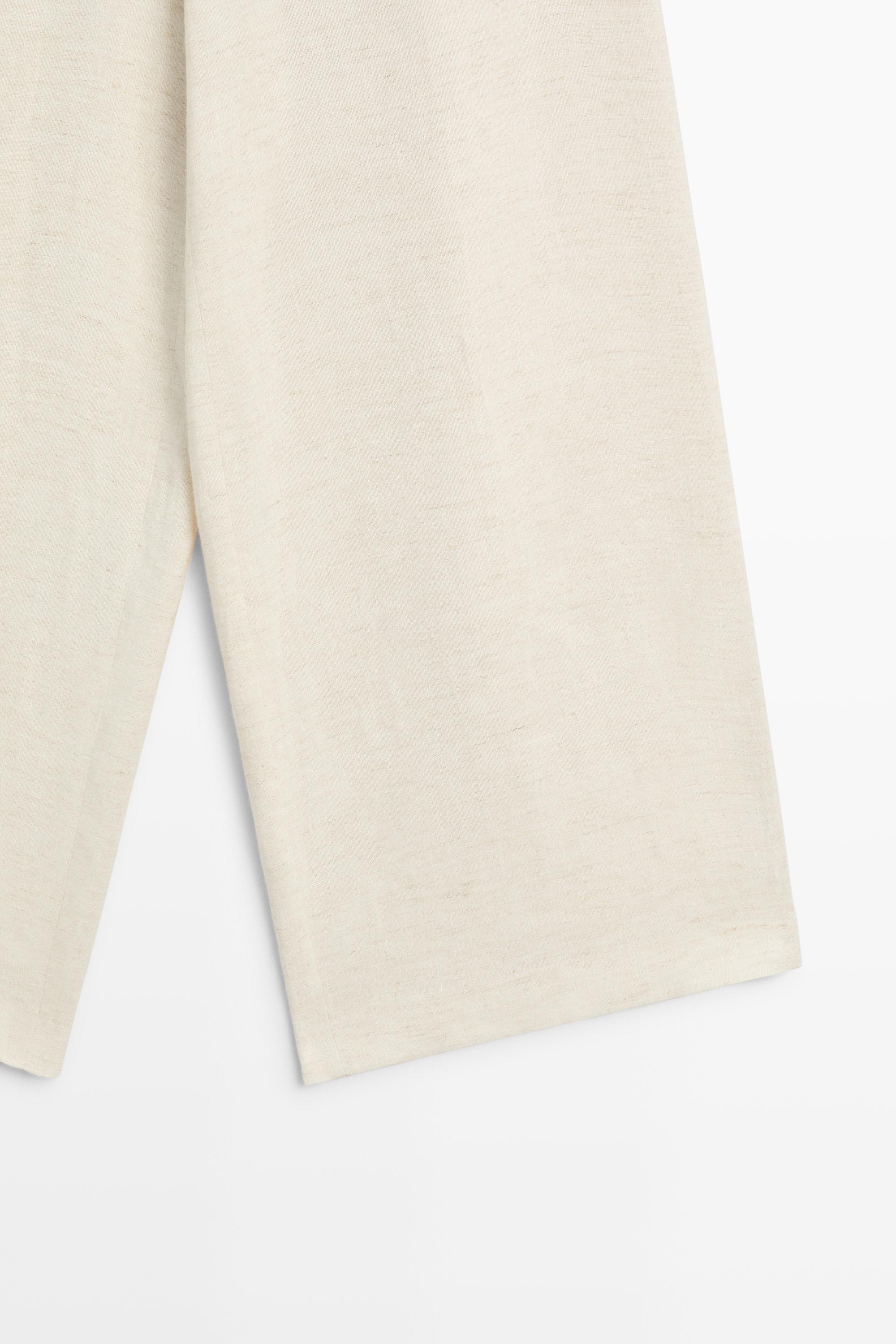 Pantalon barrel mélangé lin