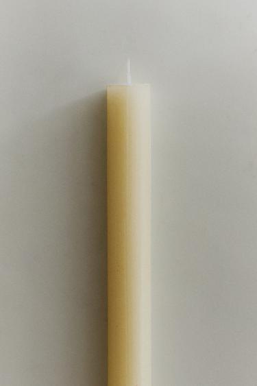 PACK OF LONG DECORATIVE CYLINDRICAL CANDLES (PACK OF 4) - Cream by Zara