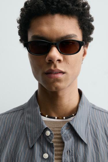 CHEMISE FLUIDE À RAYURES - Bleu délavé de Zara - Image 4