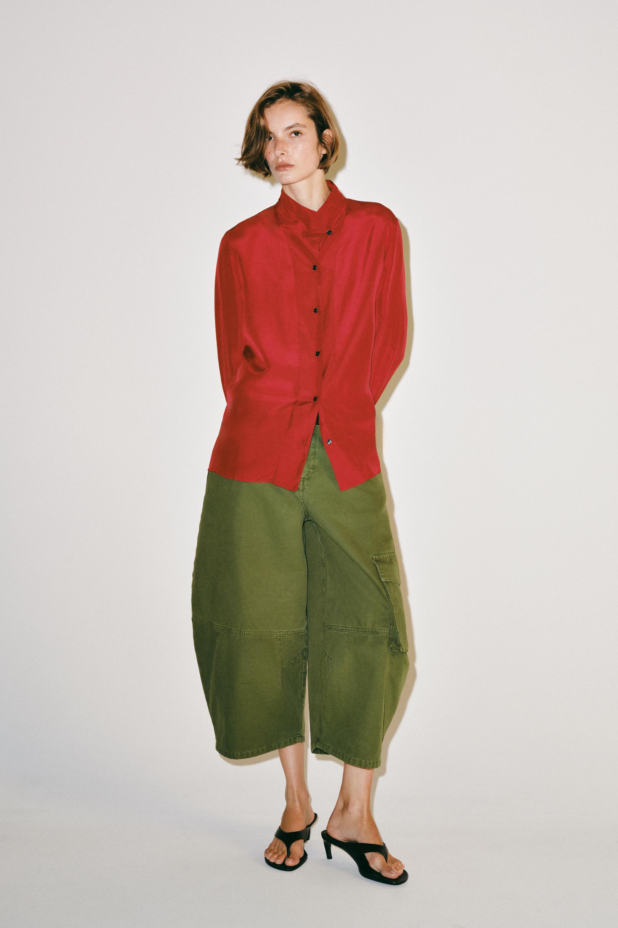 Женские рубашки Zara 100% SILK ZW COLLECTION SHIRT — фото 7