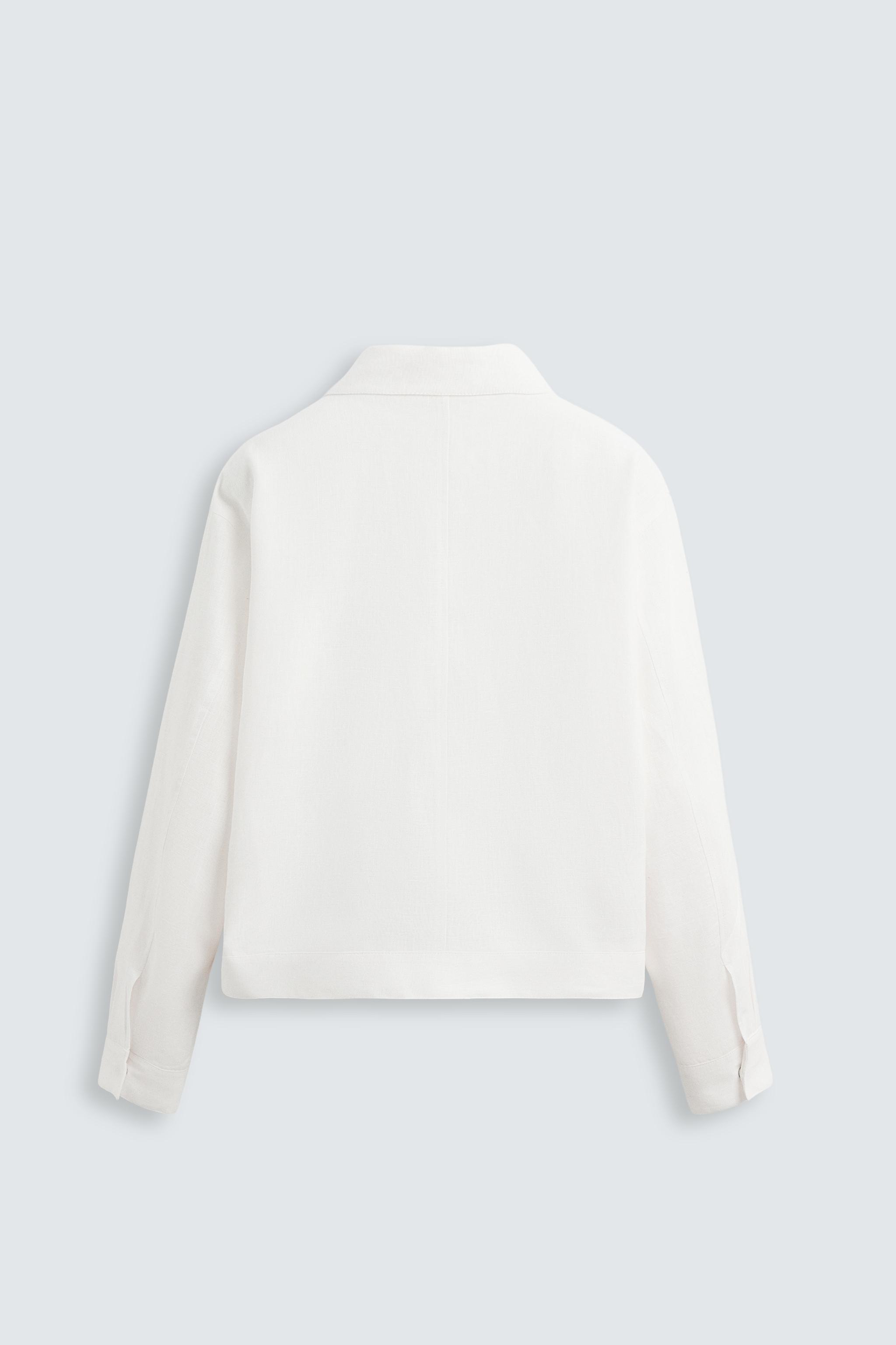 100% LINEN JACKET - White | ZARA Canada