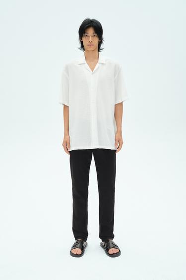 Zara RELAXED FIT 休閒版飄逸襯衫 - 白色 - 圖片 0