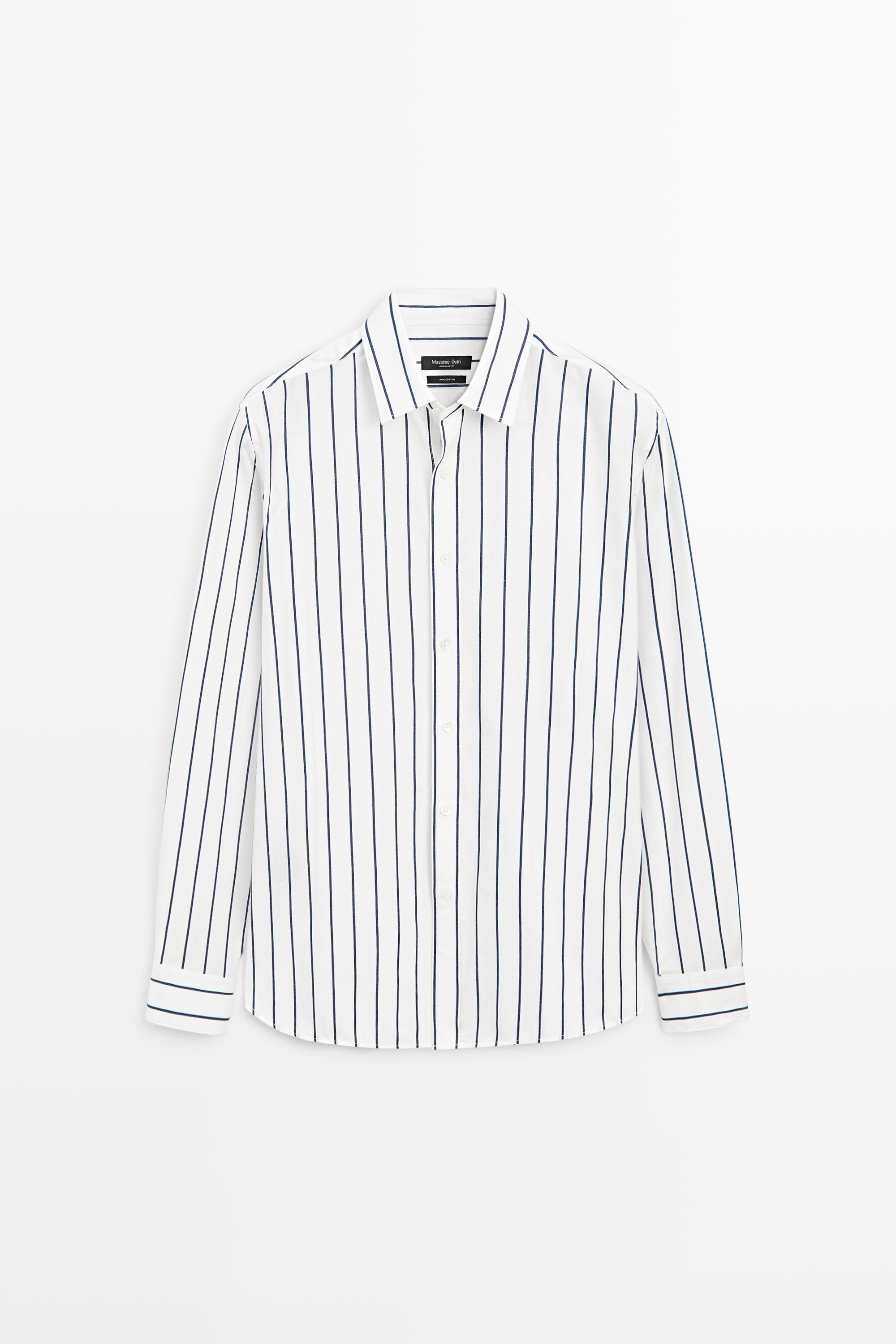 Chemise rayée 100 % coton, coupe relaxed fit