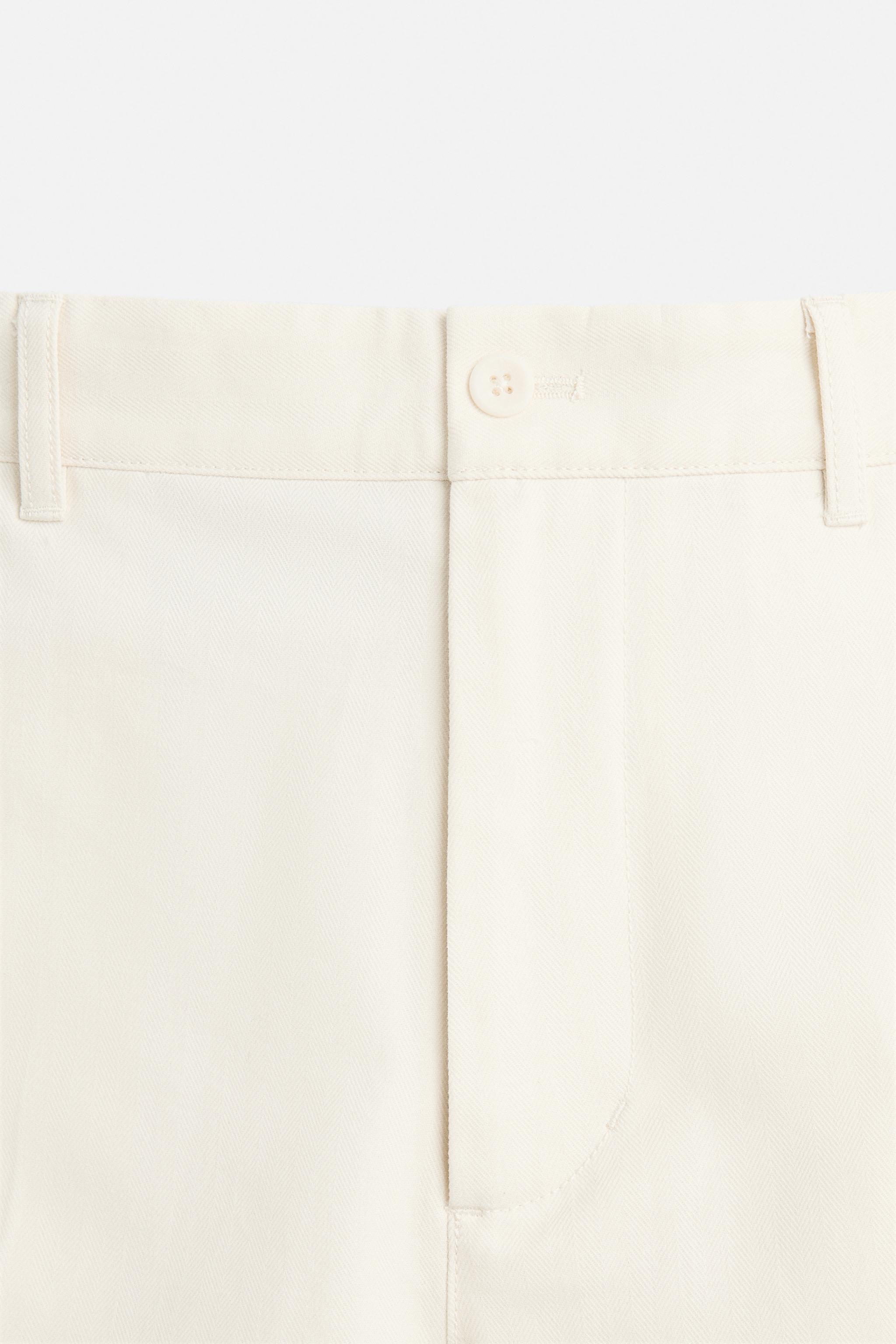 REGULAR FIT HERRINGBONE PANTS - Oyster-white | ZARA United REGULAR FIT HERRINGBONE PANTS - Oyster-white | ZARA United