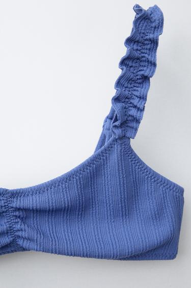 6-14 YEARS/ TEXTURED BIKINI WITH RUFFLES - Indigo by Zara - Image 1