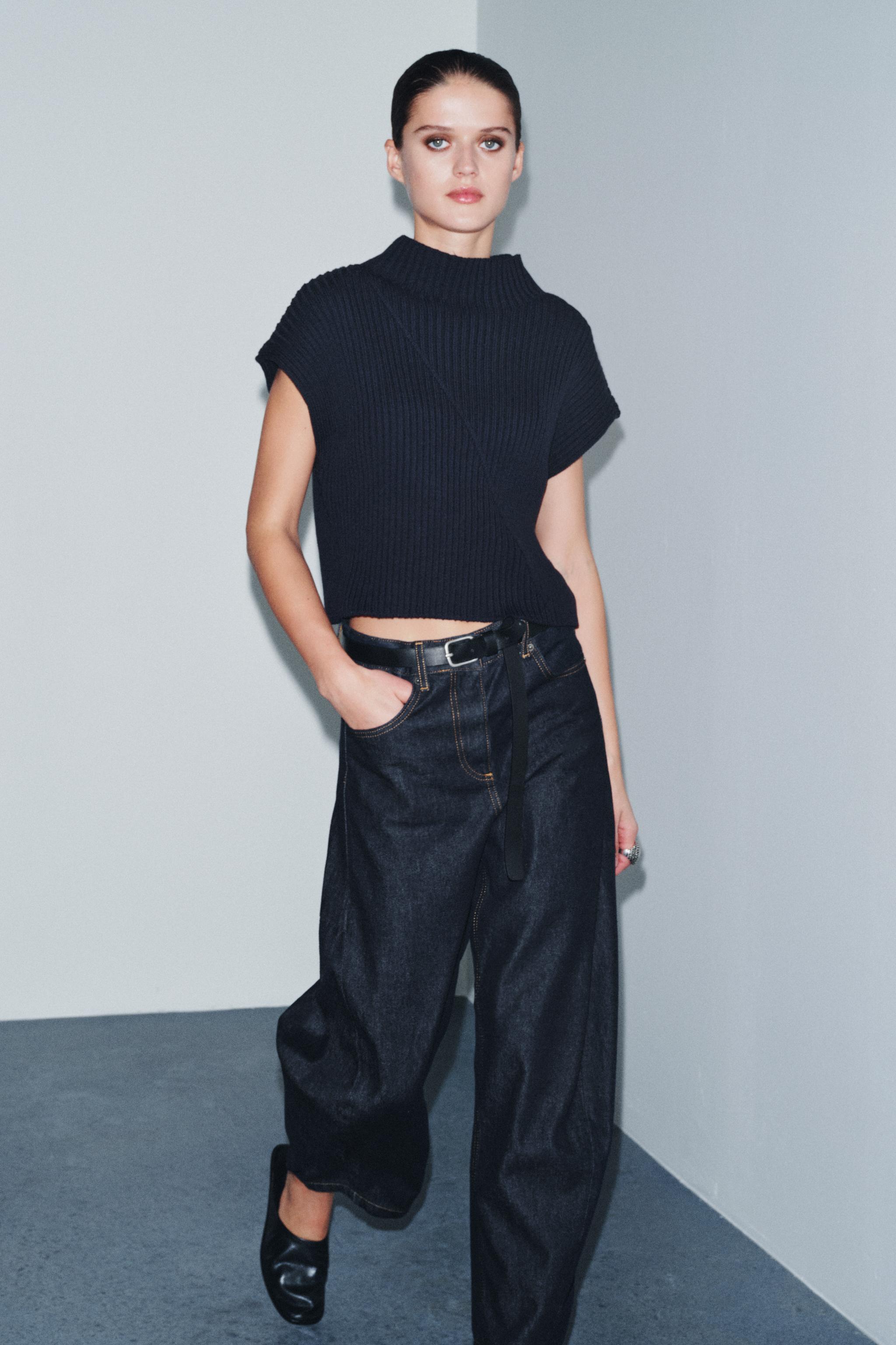 RIB KNIT VEST - Navy blue | ZARA United States