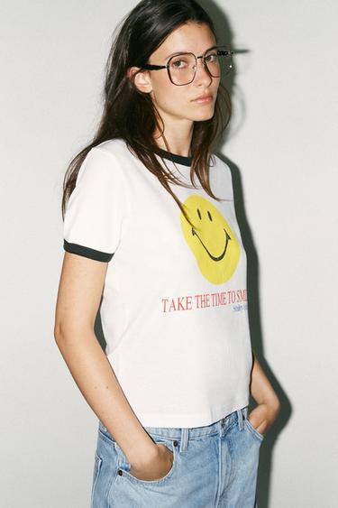 SMILEY® T-SHIRT - Oyster-white by Zara - Image 2