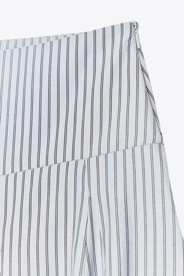 JUPE MIDI RAYURES - Gris bleu de Zara - Image 6